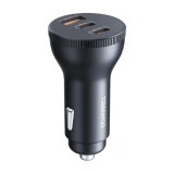 Incarcator Auto 2 x USB Tip C 30w si 1 x USB A Q.C 5.0 + Cablu USB Tip C la USB Tip C Tranyoo t-c25 78w