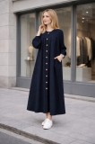 Daily Linen Ruched Shirt Dress