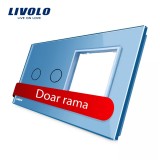 Cumpara ieftin Panou Livolo din sticla albastra pentru intrerupator dublu touch si priza