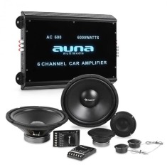 Auna CS Comp-12 car hi-fi difuzoare set complet | Amplificator 6 canale foto