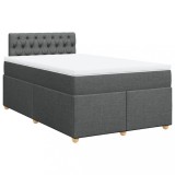 Cumpara ieftin Pat box spring cu saltea, gri inchis, 120x190 cm, textil
