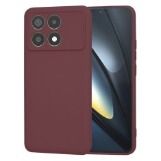 Husa silicon Xiaomi Poco F6 Pro Techsuit SoftFlex, bordo