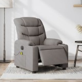 vidaXL Fotoliu electric de masaj rabatabil, gri taupe, textil