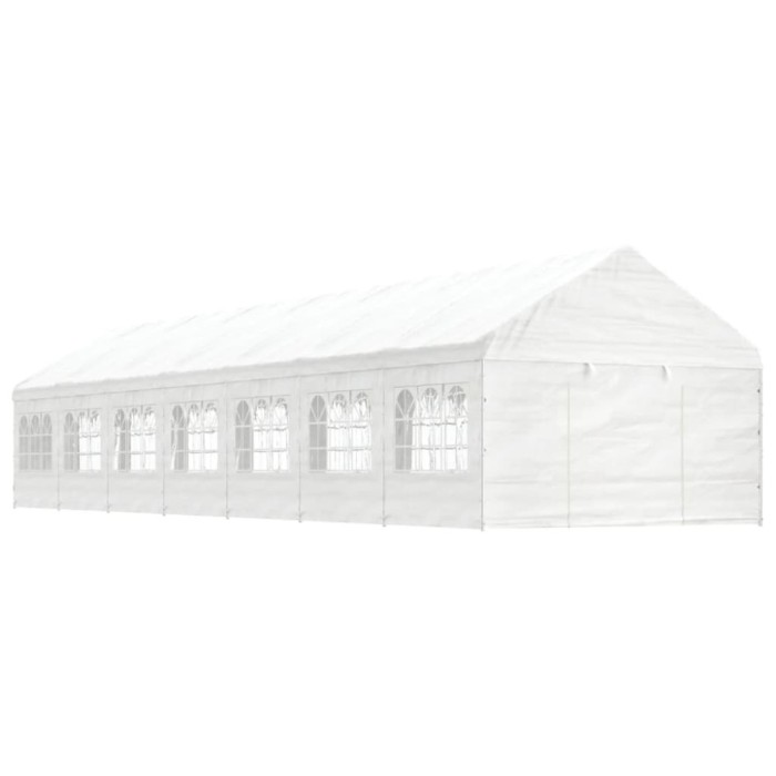 vidaXL Foișor cu acoperiș, alb, 15,61x4,08x3,22 m, polietilenă