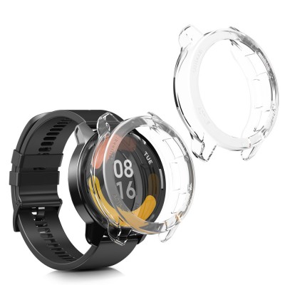 Set 2 Huse pentru Xiaomi Watch S1 Active, Kwmobile, Transparent, Silicon, 58070.02 foto