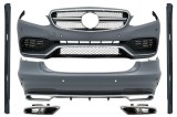Kit Exterior Complet cu Ornamente pentru evacuare Mercedes E-Class W212 Facelift (2013-2016) E63 Design Performance AutoTuning, KITT