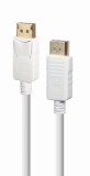 CABLU video GEMBIRD, DisplayPort (T) la DisplayPort (T), 1.8m, rezolutie maxima 4K (3840 x 2160) la 60 Hz, alb, &quot;CC-DP2-6-W&quot; (timbru verde 0.18 lei)