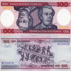 BRAZILIA 100 cruzeiros ND 1984 P-198b UNC!!!