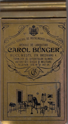 AGENDA INSTRUMENTE CHIRURGICALE SI ARTICOLE DE LABORATOR CAROL BUNGER BUCURESTI foto
