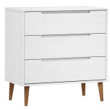 Cumpara ieftin Dulap cu sertare &bdquo;MOLDE&rdquo; alb, 80x40x80 cm, lemn masiv de pin