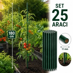 Araci gradina - suport vertical 180 cm, diametru 11 mm, set 25 bucati