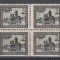 ROMANIA 1922 LP 73 a INCORONAREA DE LA ALBA IULIA VALOAREA 5 BANI CU EROARE STEAG PE PAVILON (STANGA SUS)BLOC DE 4 TIMBRE MNH