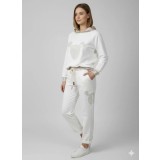 Pantaloni dama albi cu Mickey Mouse