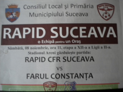 Rapid Suceava - Farul Constanta (8 noiembrie), program de meci foto