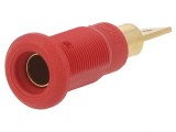 Soclu banană 4mm 25A roșu aurit 30mm