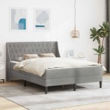 vidaXL Cadru de pat cu saltea Gri deschis 140 x 190 cm Catifea 3414795