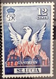 St. Lucia 12 Cents 1948 Castries Reconstruction &ndash; Porumbelul Păcii -A85