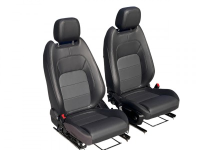 2X NEW OEM FRONT SEATS VENTILATED BLACK LEATHER JAGUAR I-PACE X590 J9D3-14B719 foto