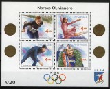 Norvegia 1990 - Jocurile Olimpice, medaliati, bloc neuzat