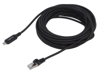 Cablu USB 3.2 LOGILINK USB-C la RJ45 Cat6 15m negru nichelat foto