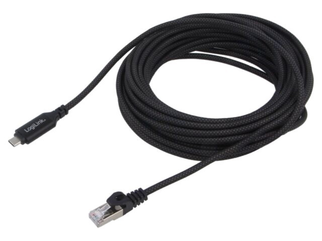 Cablu USB 3.2 LOGILINK USB-C la RJ45 Cat6 15m negru nichelat