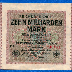 (3) BANCNOTA GERMANIA - 10 MILLIARDEN MARK 1923 (1 OCTOMBRIE 1923), UNIFATA