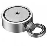 Magnet neodim oala D60 mm cu doua carlige inelare si doua fete 140KG