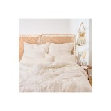 Set de lenjerie de pat din bumbac certificat Oeko-Tex 135x200cm cu pernă 40x80cm, bej de vară