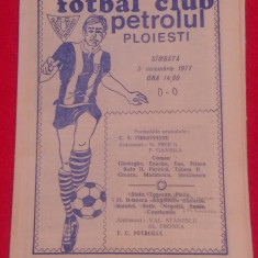 Program meci fotbal PETROLUL PLOIESTI - CS TARGOVISTE (05.11.1977)