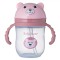 Cana Antrenament cu Pai, Honey Bear, Roz, Capacitate 0,235 L, Model Ursuleț, M&acirc;nere Ergonomice