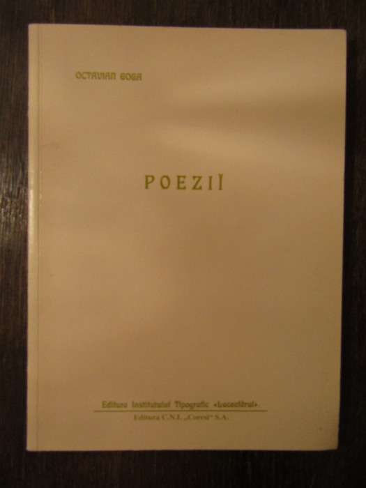 OCTAVIAN GOGA -POEZII , VOLUM OMAGIAL