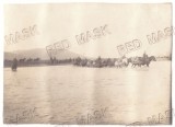 449 - BUZAU Soldiers crossing the river old pc. real Photo (11/8 cm) unused 1916