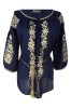 Bluza dama tip ie R222, albastru/auriu , marimea 2XL