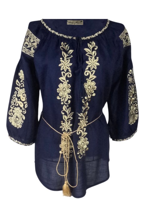 Bluza dama tip ie R222, albastru/auriu , marimea 2XL