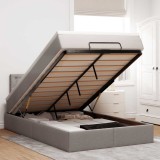 vidaXL Cadru de pat otoman cu saltea Taupe 120x190 cm Material 3311612