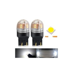 Bec 2 faze T20 7443 W21/5W 15SMD 2835 12V CANBUS nonpolar 320 lumen Lumina alba Cod: SPT15-7443-W Automotive TrustedCars
