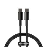 Cablu alimentare si date Baseus Tungsten Gold Fast Charging USB Type-C - USB Type-C 100W braided 1m negru CATWJ-01