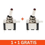 Intrerupator auto LED cu 3 pini, 20A, 1+1 gratis, Universal