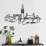 Cumpara ieftin Tablou metalic London Negru 120x53x1.5 cm