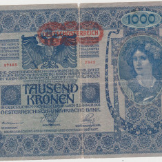 AUSTRIA UNGARIA 1000 COROANE KRONEN 1902 SUPRATIPAR DEUTSCHEOSTEREICH 2 AUFLAGE