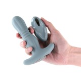 Vibrator Anal Cu Functie &amp;quot;Du-te/Vino&amp;quot; Renegade Gemini, Cenusiu, 14.5 cm