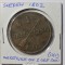 Suedia 1 Skilling 1802 batut peste o moneda de 2 Ore 1761- RAR (150)