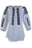 Bluza tip ie dama R24D, alb crystal/negru , marimea L