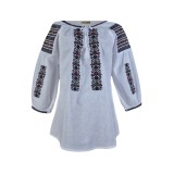 Bluza tip ie dama R24D, alb crystal/negru , marimea S