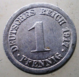 7.155 GERMANIA WWI 1 PFENNIG 1917 A, Europa, Aluminiu