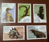 Serie completă timbre Guineea-Bissau 1989 &ndash; Fauna preistorică, dinozauri și mamut, 5 timbre -A40