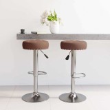 VidaXL Scaune de bar, 2 buc., maro, material textil