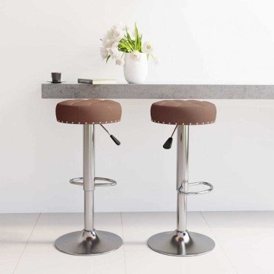 Scaune de bar, 2 buc., maro, material textil foto