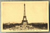 AD 520 C. P. VECHE - PARIS - LES JARDINS DU TROCADERO ET LA TOUR EIFFEL -FRANTA, Circulata, Printata