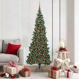 vidaXL Pom de Crăciun Artificial pentru Colț Verde 180 cm PVC și Metal 3397263